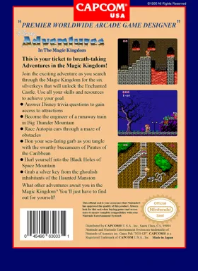 Adventures in the Magic Kingdom (USA) (Beta 1) box cover back